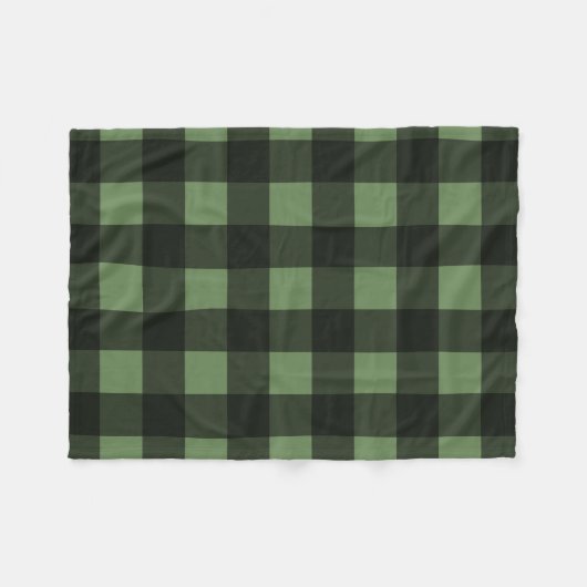 Buffalo Check Lumberjack Plaid Custom Kleur Groen Fleece Deken (Voorkant (Horizontaal))