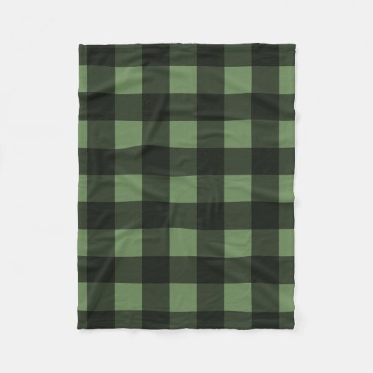 Buffalo Check Lumberjack Plaid Custom Kleur Groen Fleece Deken (Voorkant)