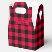 Buffalo Check Lumberjack Red Black Gable Favor Box Bedankdoosjes (Geopend)