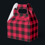 Buffalo Check Lumberjack Red Black Gable Favor Box Bedankdoosjes<br><div class="desc">Lumberjack buffalo check in rood en zwart. Andere kleurpaden in mijn winkel en meer design voor verschillende gelegenheden.</div>