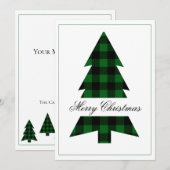 Buffalo Check Merry Kerstmis eenvoudig (Voorkant / Achterkant)