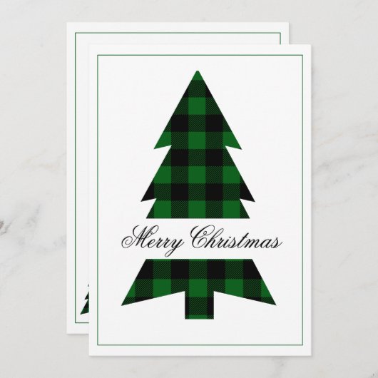 Buffalo Check Merry Kerstmis eenvoudig (Voorkant / Achterkant)