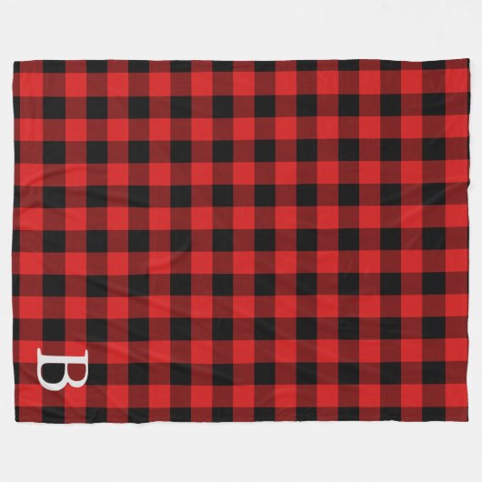 Buffalo Check Monogrammed Deken (Voorkant (Horizontaal))