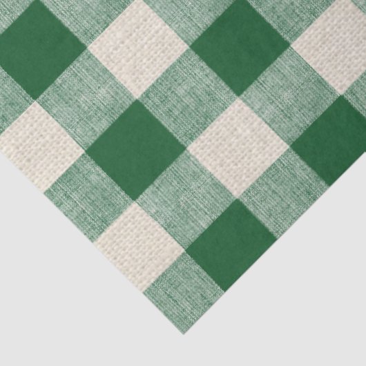 Buffalo Check Nuetral & Green Decoupage Paper Tissuepapier (Detail)