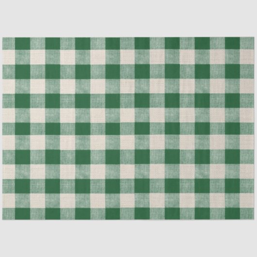 Buffalo Check Nuetral & Green Decoupage Paper Tissuepapier (Voorkant)