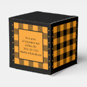 Buffalo Check - Oranje en Zwart - Klassiek Bedankdoosjes (Achterkant)