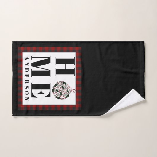 Buffalo check ornament "Home" gepersonaliseerd Handdoek (Handdoek)