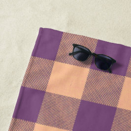 Buffalo Check Paars en Taupe Strandlaken