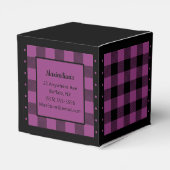 Buffalo Check - Paarse en zwarte - Heart Favoriet Bedankdoosjes (Achterkant)