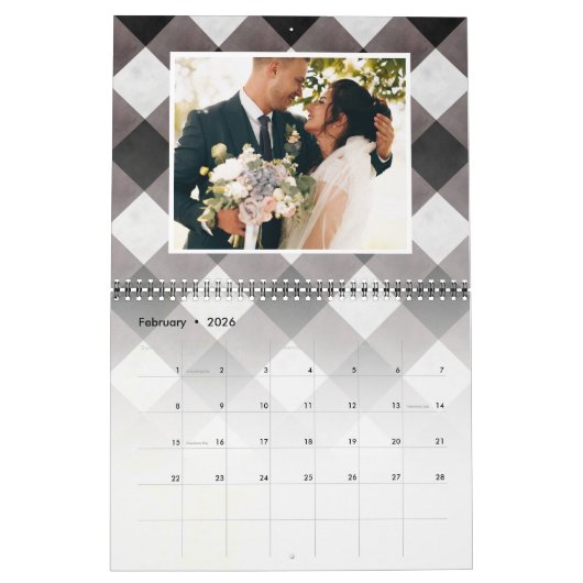 Buffalo Check Passen getrouwd eerste jaar bruiloft Kalender (Feb 2026)