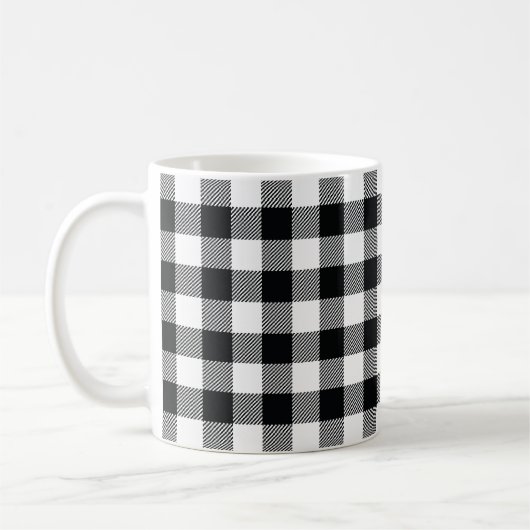 Buffalo Check Pattern Black Check Koffiemok (Links)