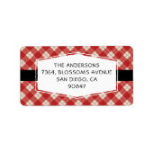 Buffalo Check Pattern Holiday Address Label (Voorkant)