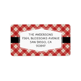 Buffalo Check Pattern Holiday Address Label