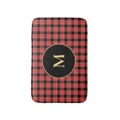 Buffalo Check Pattern Monogram Aangepaste kleuren Badmat (Voorkant Verticaal)
