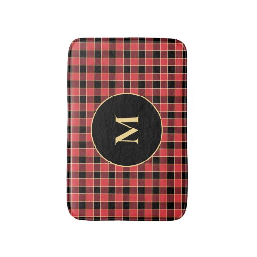 Buffalo Check Pattern Monogram Aangepaste kleuren Badmat (Voorkant Verticaal)