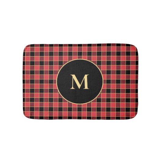 Buffalo Check Pattern Monogram Aangepaste kleuren Badmat (Voorkant)