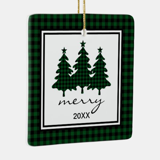 Buffalo Check Photo Keramisch Ornament (Rechts)