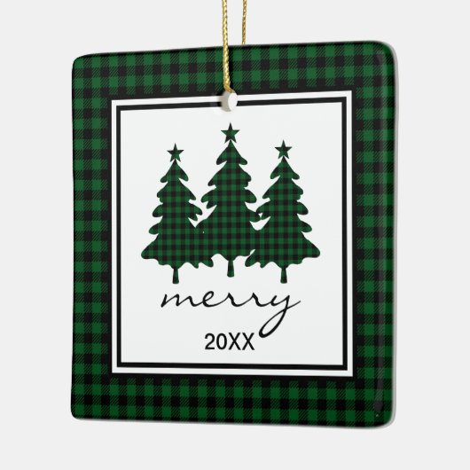 Buffalo Check Photo Keramisch Ornament (Links)