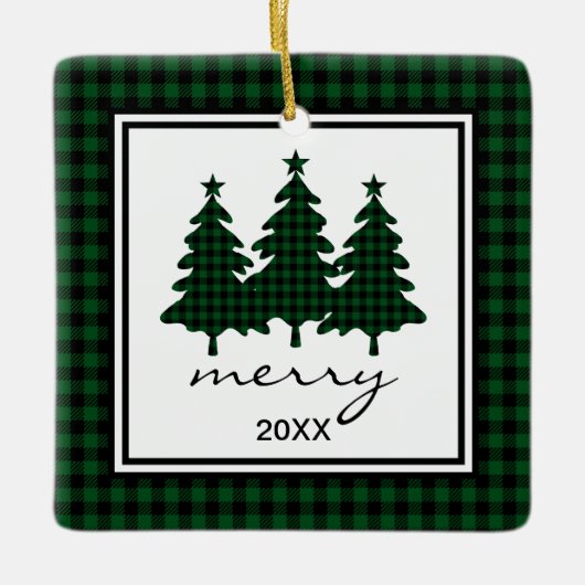 Buffalo Check Photo Keramisch Ornament (Voorkant)