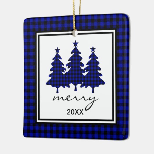 Buffalo Check Photo Keramisch Ornament (Links)