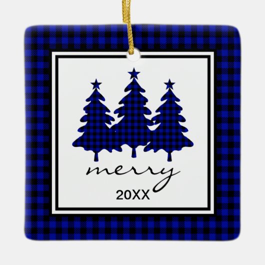 Buffalo Check Photo Keramisch Ornament (Voorkant)