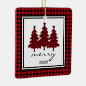 Buffalo Check Photo Keramisch Ornament (Rechts)