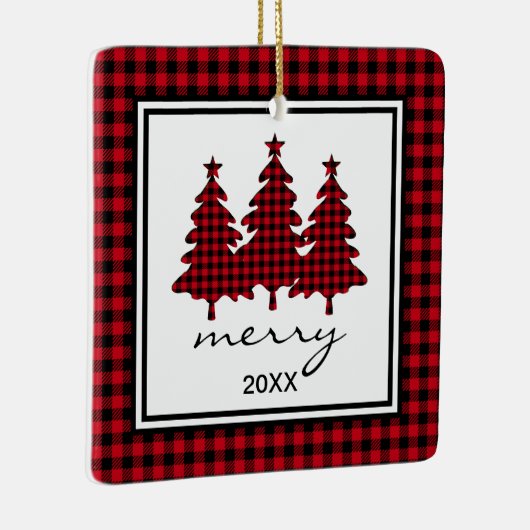 Buffalo Check Photo Keramisch Ornament (Rechts)