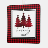 Buffalo Check Photo Keramisch Ornament (Links)