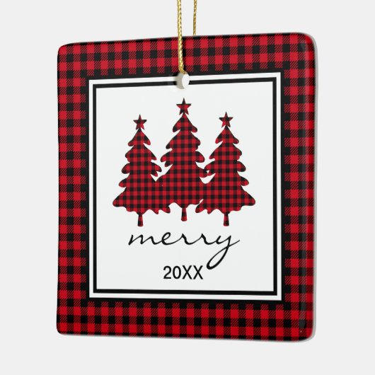 Buffalo Check Photo Keramisch Ornament (Links)