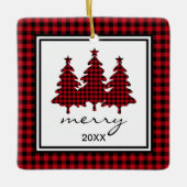 Buffalo Check Photo Keramisch Ornament (Voorkant)