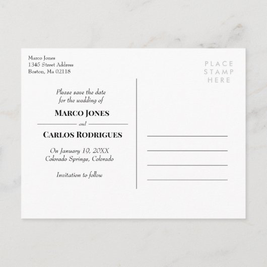 Buffalo Check Pijl Monogram Foto De datum opslaan Aankondigingskaart (Achterkant)