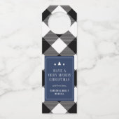 Buffalo Check Plaid Christmas Gepersonaliseerd cad Flessenhanger (Voorkant)