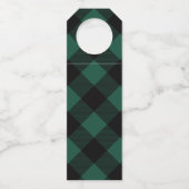 Buffalo Check Plaid Christmas Gepersonaliseerd cad Flessenhanger (Achterkant)