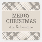 Buffalo Check Plaid Christmas Vierkante Sticker (Voorkant)