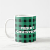 Buffalo Check Plaid Custom Monogram Kerst Koffiemok (Links)