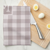 Buffalo check plaid gingham check beige monogram theedoek (Quarter Fold)