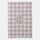 Buffalo check plaid gingham check beige monogram theedoek (Verticaal)
