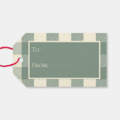 Buffalo Check Plaid Green Gingham Holiday Gift Lab Cadeaulabel (Achterkant Horizontaal)