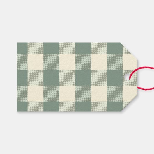 Buffalo Check Plaid Green Gingham Holiday Gift Lab Cadeaulabel (Voorkant (Horizontaal))