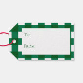 Buffalo Check Plaid Green Holiday Gift Label Cadeaulabel (Achterkant Horizontaal)