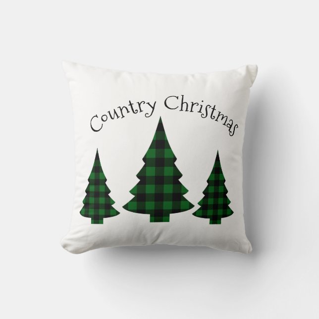 Buffalo Check Plaid Holiday Country Kerstmis Kussen (Voorkant)