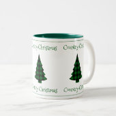 Buffalo Check Plaid Holiday Country Kerstmis Tweekleurige Koffiemok (Voorkant rechts)