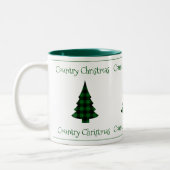 Buffalo Check Plaid Holiday Country Kerstmis Tweekleurige Koffiemok (Links)