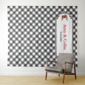 Buffalo Check Plaid Zwart & Wit Trouwdouche Wandkleed (In Situ (horizontaal))