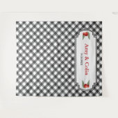 Buffalo Check Plaid Zwart & Wit Trouwdouche Wandkleed (Voorkant (horizontaal))