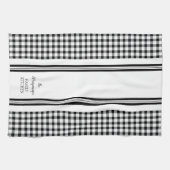 Buffalo Check Plays Black | Naam witte familie Theedoek (Horizontaal)