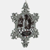 Buffalo Check Plays Black & White Engaged Fiance Tin Sneeuwvlok Ornament (Links)
