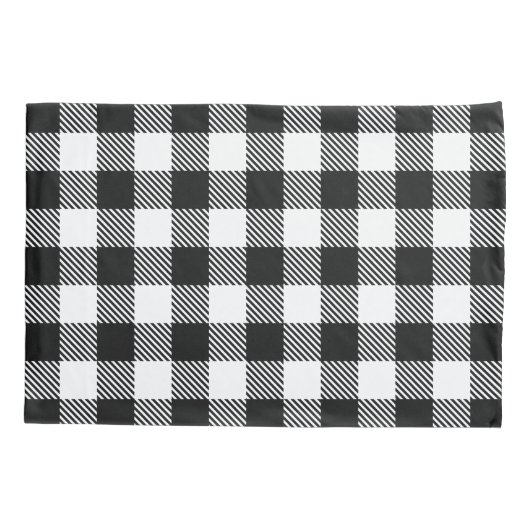 Buffalo Check Plays Black White Kussensloop (Achterkant)