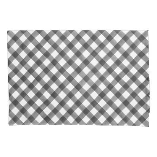 Buffalo Check Pset Black White Pattern Farmhouse Kussensloop (Voorkant)
