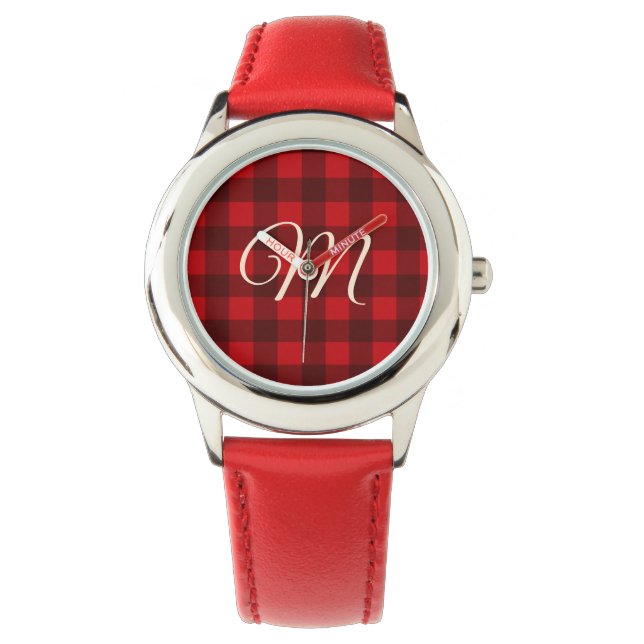 Buffalo Check Pset-kerstpatroon Horloge (Voorkant)